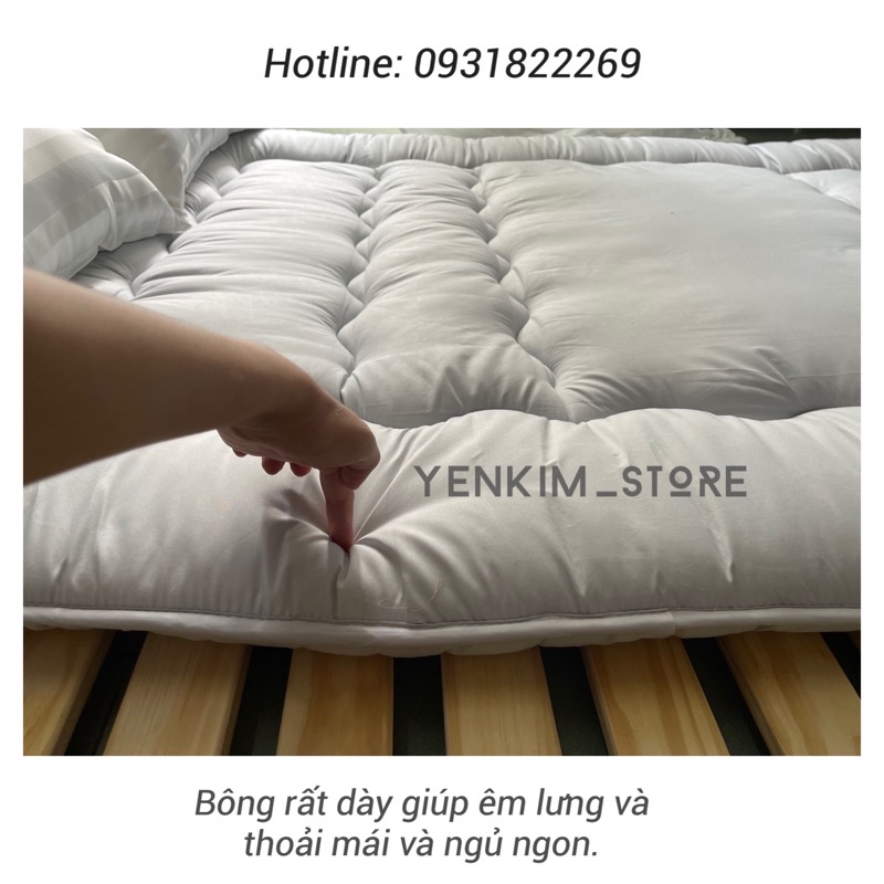 Nệm bông xuất Nhật - 1mx2m, 1m2x2m, 1m4x2m, 1m6x2m, 1m8x2m, 2mx2m - Màu Trắng, Xám