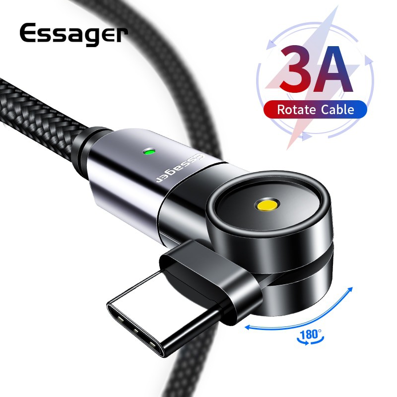 Dây Cáp Sạc Nhanh Essager Đầu USB Type-C Xoay Được Dành Cho Điện Thoại Di Động Samsung Xiaomi