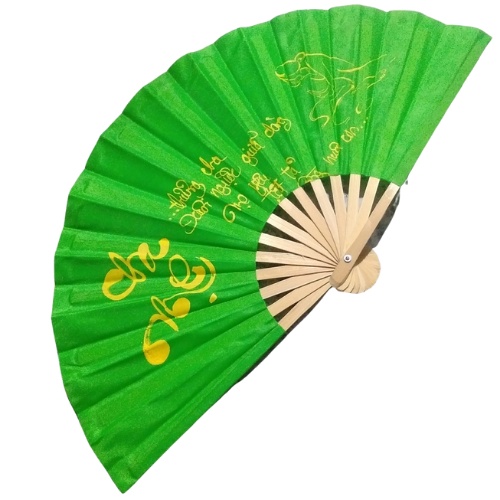Quạt vải xếp chữ thư pháp cầm tay tiện dụng rẻ đẹp