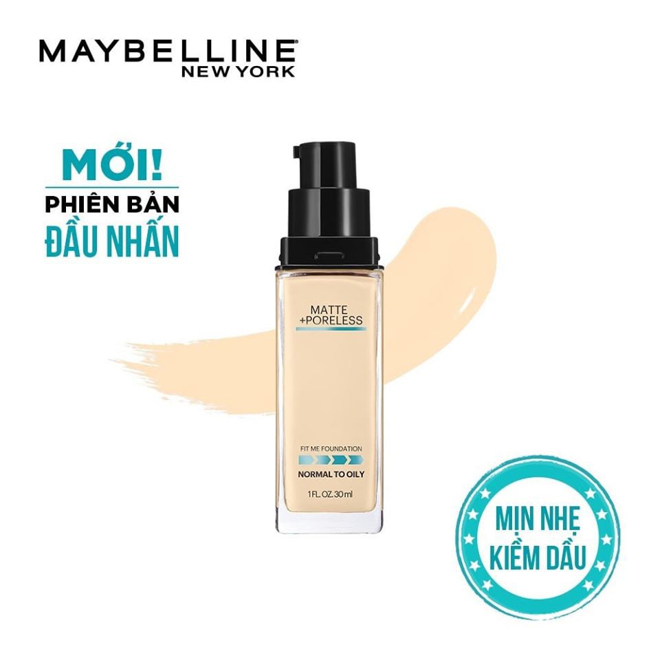 Kem nền mịn nhẹ, kiềm dầu Maybelline New York Fit Me 30ml (dạng pump)