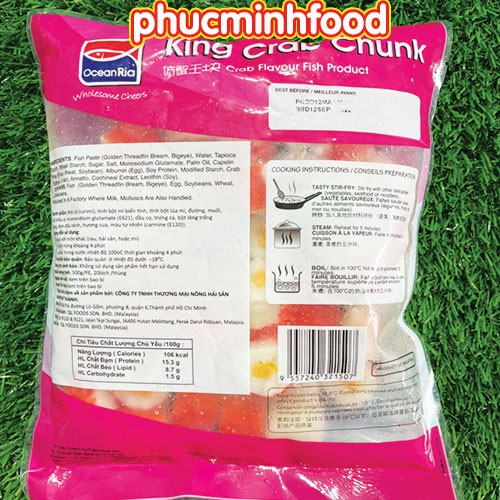 Cua Huỳnh Đế  Malaysia gói 500gram