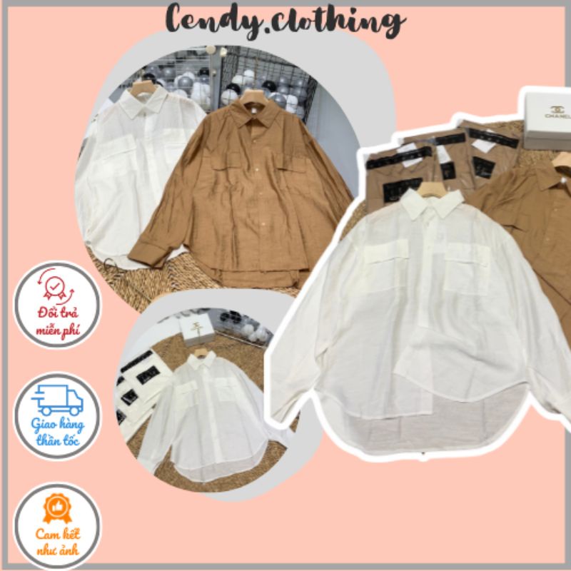 [Hàng Cao Cấp Loại 1 +  Ảnh Thật] Áo Sơ Mi Đũi Nắp Túi Ngực Cendy Clothing - CD022
