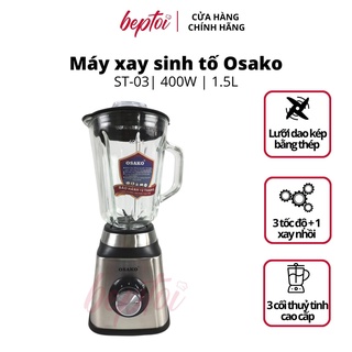 Máy xay sinh tố Osako, máy xay đa năng cối thuỷ tinh, dao thép không gỉ công suất 450W ST-03