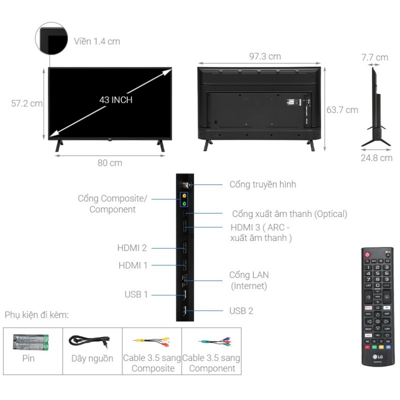 Smart Tivi LG 4K 43 inch 43UN7000PTA Full (Nguyên seal ) | BigBuy360 - bigbuy360.vn
