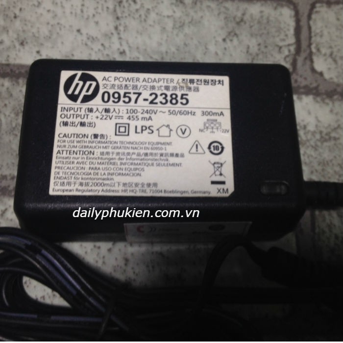 Adapter máy in HP 22v 455mA