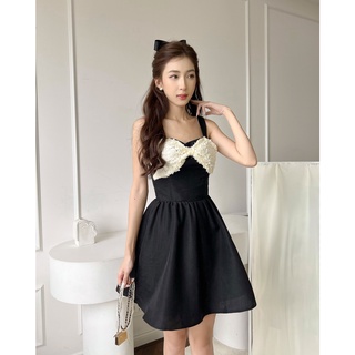 Váy đen tiểu thư phối nơ Ella Dress - COQUI