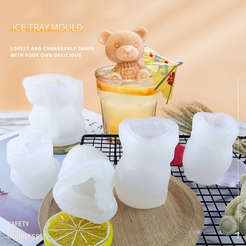 1 Khuôn Làm Đá/Kem/Pudding Hình Động Vật 3D Bằng Silicone Có Thể Tái Sử Dụng