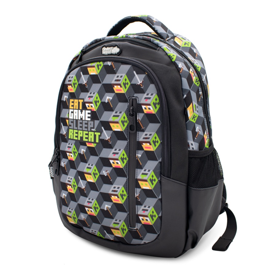 Ba Lô Zipit Cho Bé CLEVER HIPPO - Game Land Đen BG9203/BLACK