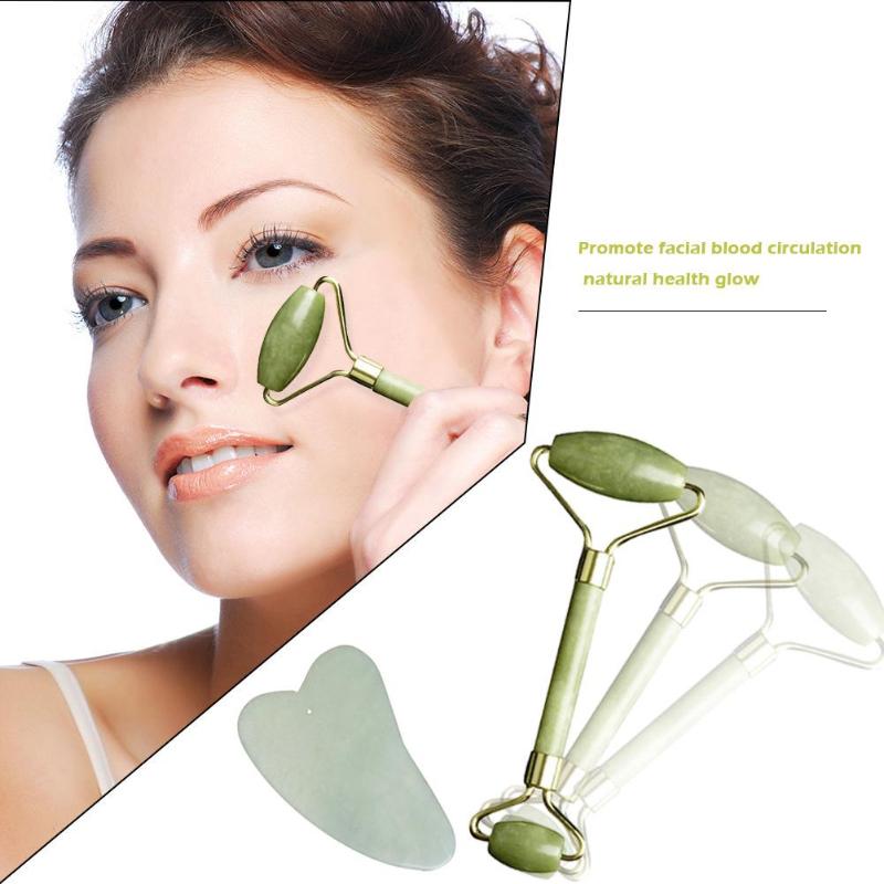 Con Lăn Mát Xa Mặt + Bảng Gua Sha Làm Săn Chắc Da Và Nâng Cơ Mặt Chống Nếp Nhăn P00009