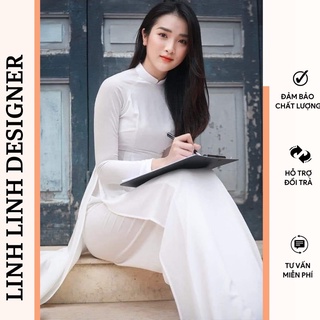 Áo dài trắng học sinh đi học, chụp kỉ yếu, chất liệu lụa Nhật mịn mát, có lót ngực