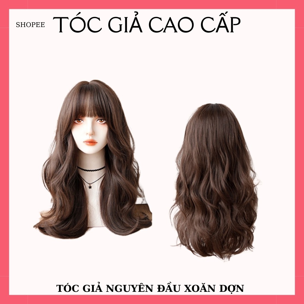 Tóc giả nguyên đầu xoăn dợn tự nhiên- mã 8148