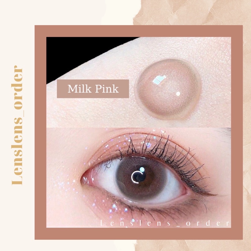Lens Mắt Kính Áp Tròng Màu Hồng Sữa Ngọt Ngào Đủ Độ Cận