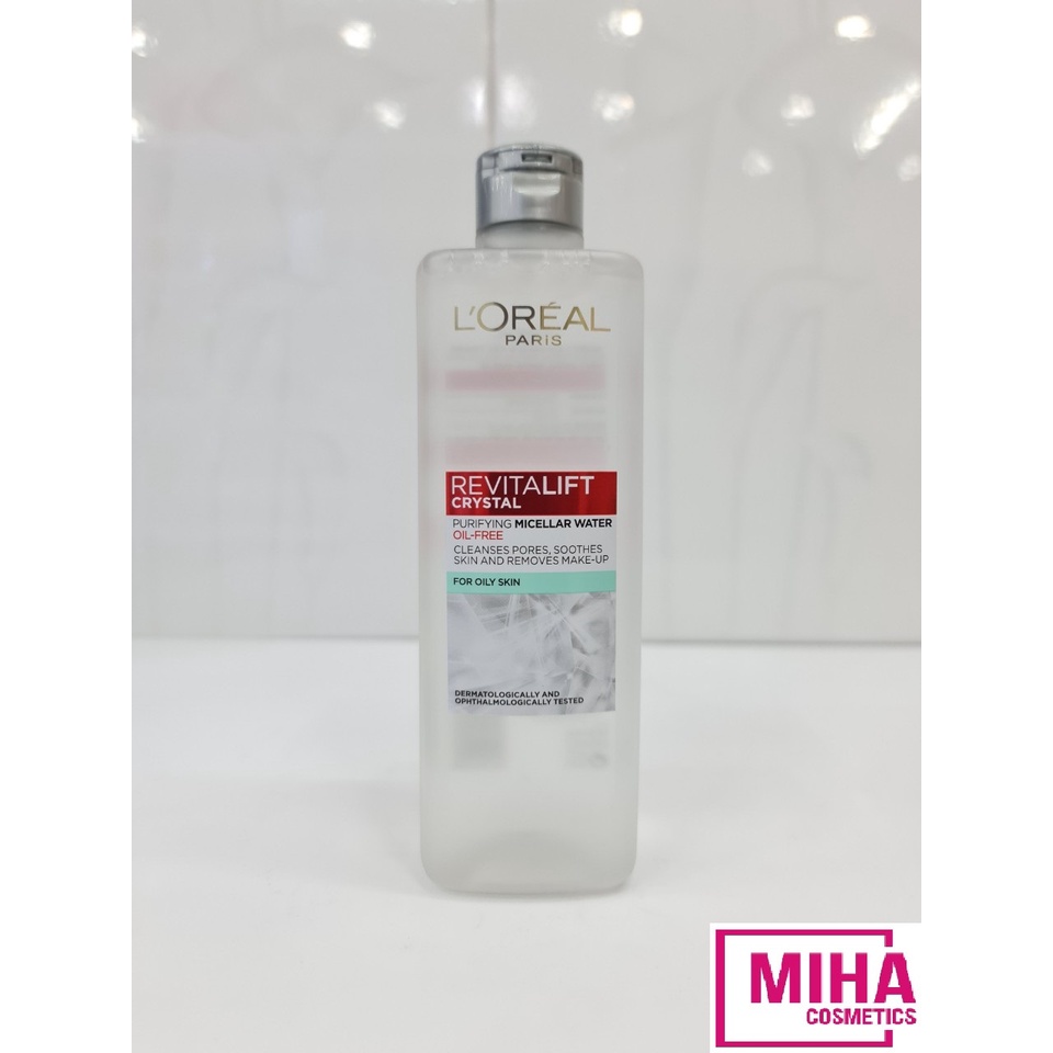 Nước Tẩy Trang Kiềm Dầu Cho Làn Da Sáng Mịn Rạng Rỡ LOreal Paris Revitalift Crystal Purifying Micellar Water 400ml