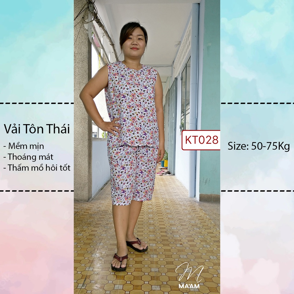 Đồ ngủ đồ mặc nhà size đại vải tôn thoáng mát, đồ ngủ bigsize từ 60 - 80kg mặc thoải mái