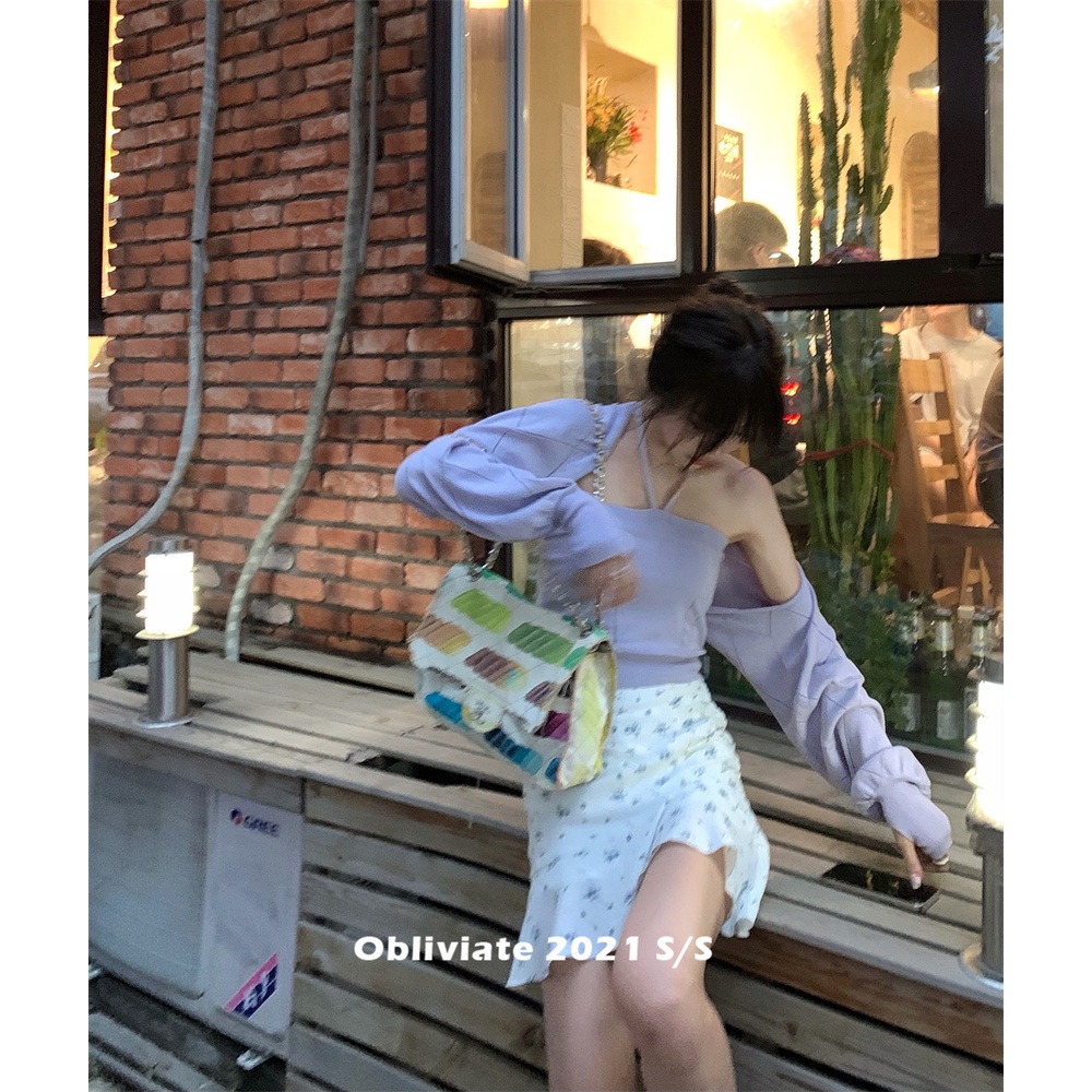 COZOK Set áo dệt kim + áo tay dài thời trang xinh xắn cho nữ