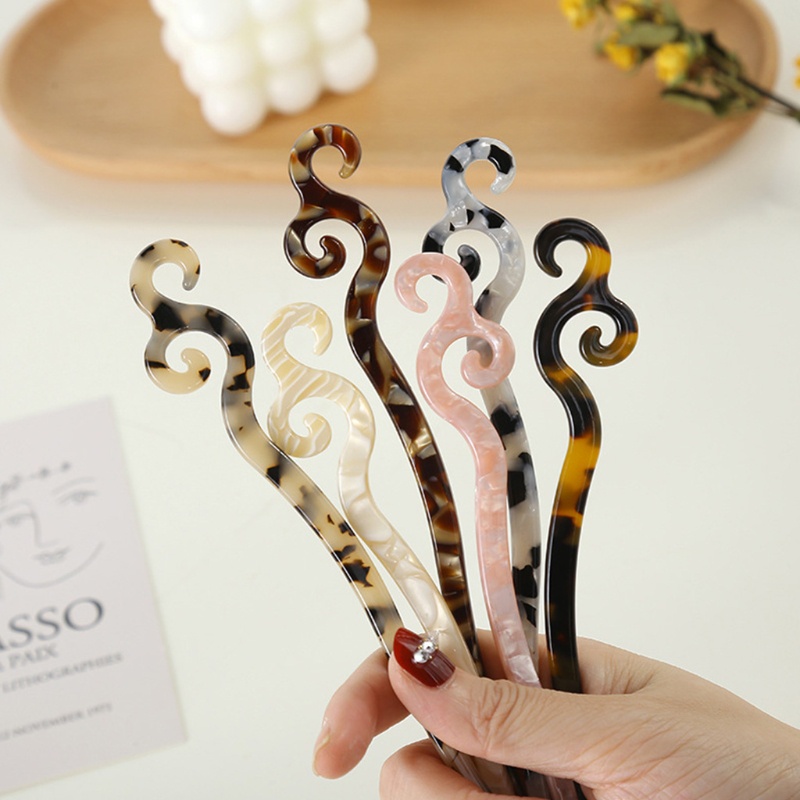 Trâm Cài Tóc Acetate Phong Cách Truyền Thống Cổ Điển Cho Nữ