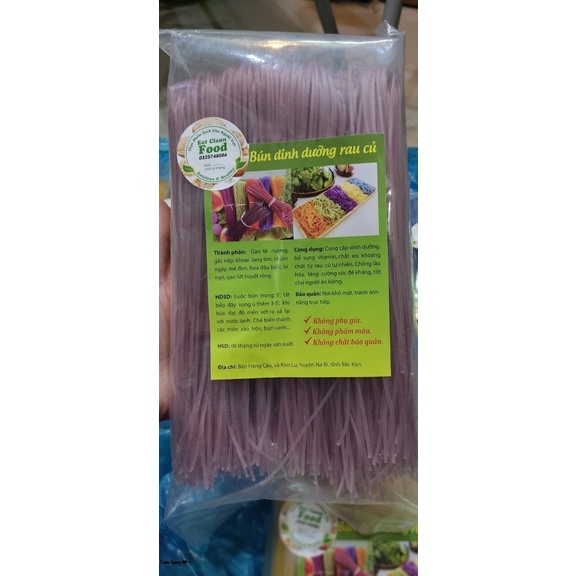 Bún ngũ sắc Eatclean Food chùm ngây/đậu biếc/ngô/gấc/khoai lang tím/gạo lứt ăn kiêng, giảm cân, healthy (500g)