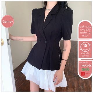Set áo vest blazer Gamyy bộ vest công sở mix chân váy bí phong cách hàn quốc
