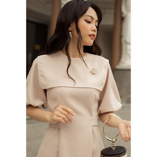 Đầm cổ thủy thủ đính hoa EDINI - D1126