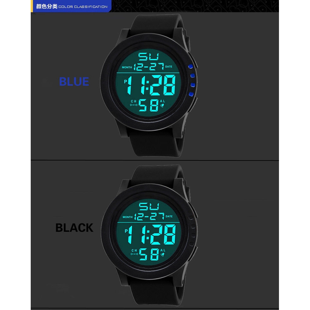 Đồng hồ điện tử dây cao su chống thấm nước kiểu dáng thể thao