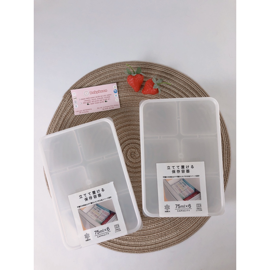 Hộp Thực Phẩm Chia 6 Ngăn 680ml Sanada Xuất Xứ Nhật Bản Dùng Lò Vi Sóng,An Toàn cho Bé Babibu