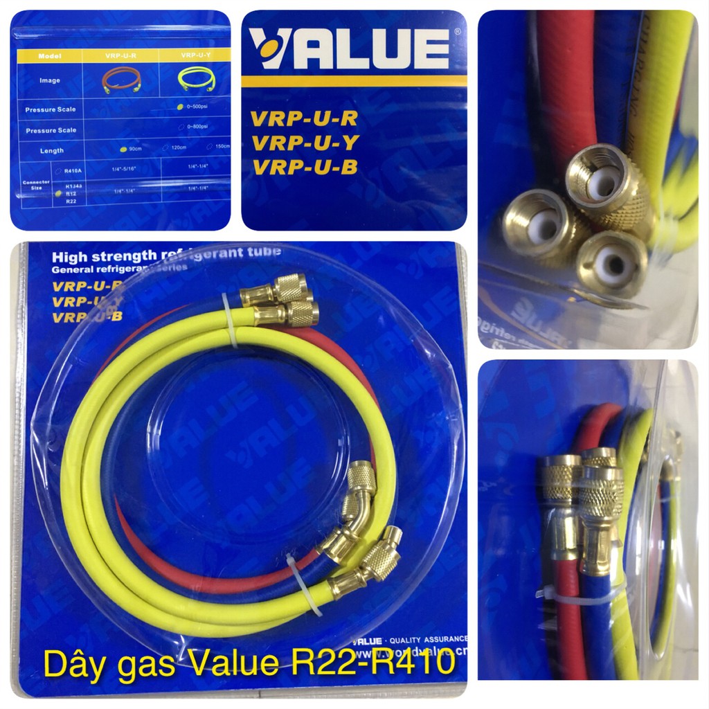 Dây đồng hồ nạp gas value R410 90cm