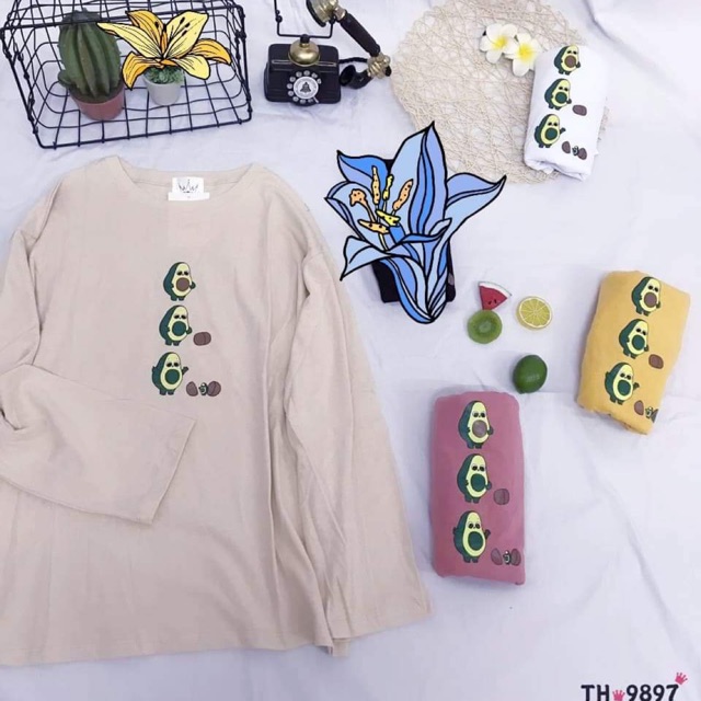 Áo thun ba quả bơ tay dài _TR