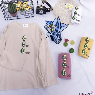 Áo thun ba quả bơ tay dài _TR