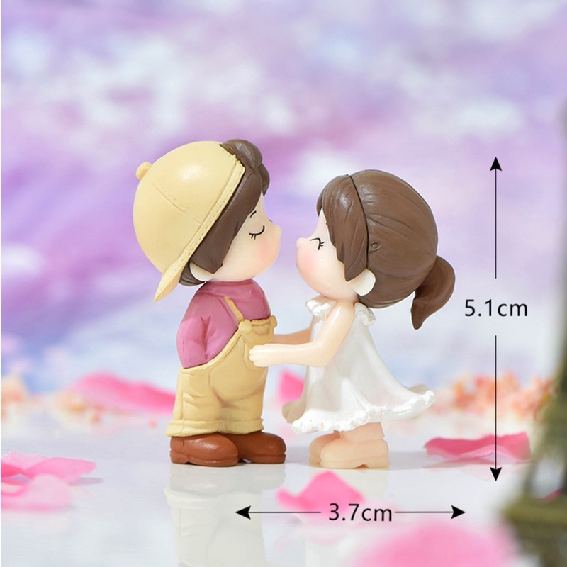 Set 2 mô hình cặp đôi nhảy múa mini trang trí sân vườn