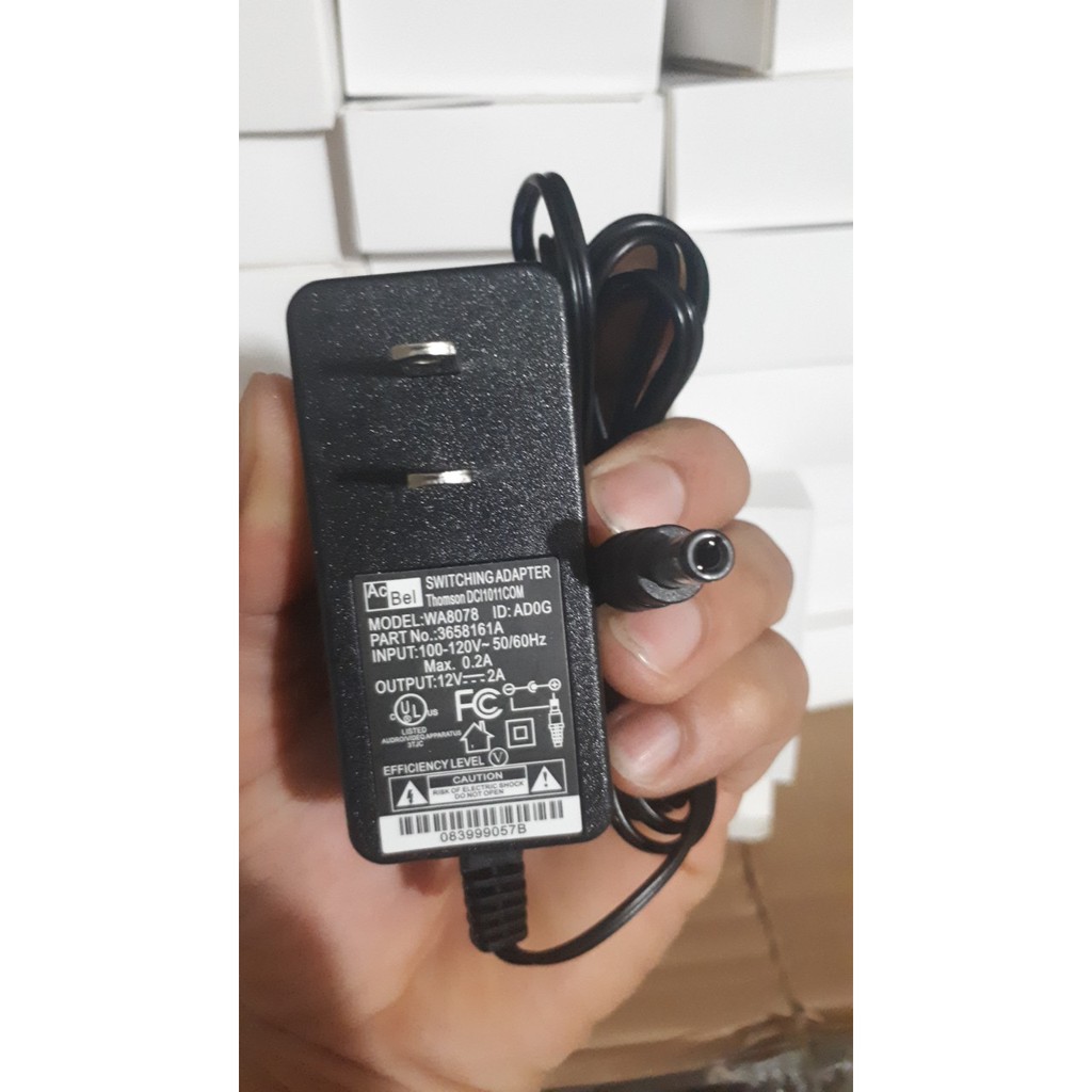 Nguồn adapter 12V-2A Acbel dùng cho Camera. đầu thu k+