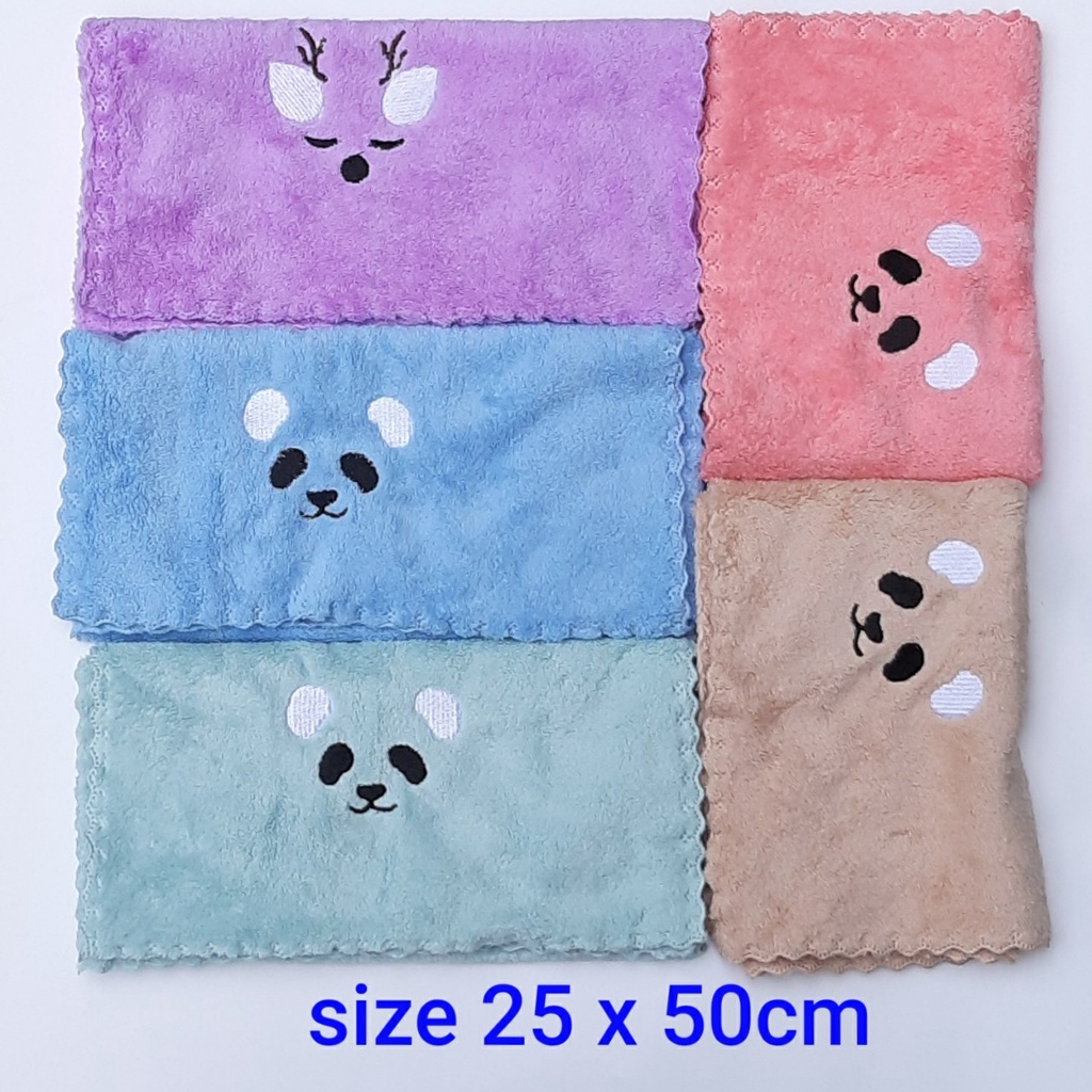 [dùng được cho trẻ sơ sinh] 04 Cái Khăn Mặt Nhung mềm mịn cao cấp 25x50cm