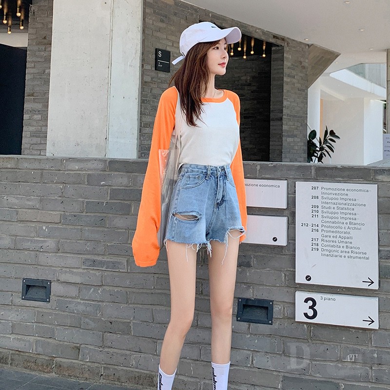 Ví DaDu Nữ Kiểu Dáng Thời Trang Sang Trọng  Quần Short Jean Lưng Cao ThờI Trang Cho Nữ