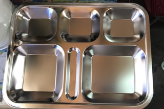 Khay Cơm Phần 6 Ngăn Sâu Inox Cao Cấp - (Khay phần Sài Gòn)
