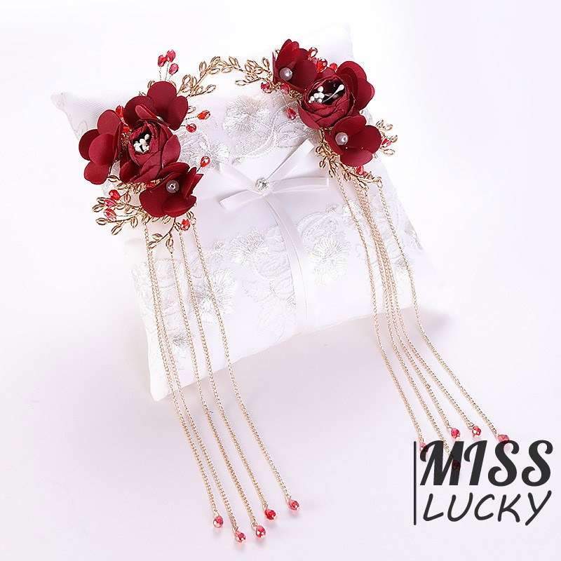 Khuyên tai và vương miện phong cách Trung Hoa thanh tú cho cô dâu