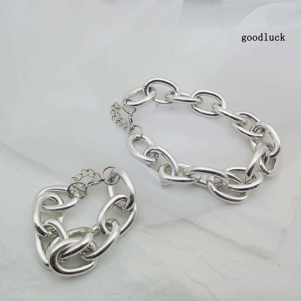 Vòng Cổ Choker Dây Mắt Xích To Bóng Phong Cách Punk Cá Tính Dành Cho Nữ