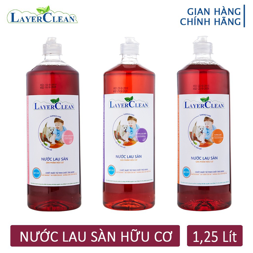 {HÀNG VIỆT NAM CHẤT LƯỢNG CAO} Nước Lau Sàn Hương Quế 1,25ml Organic Layer Clean Không Chứa Hóa Chất