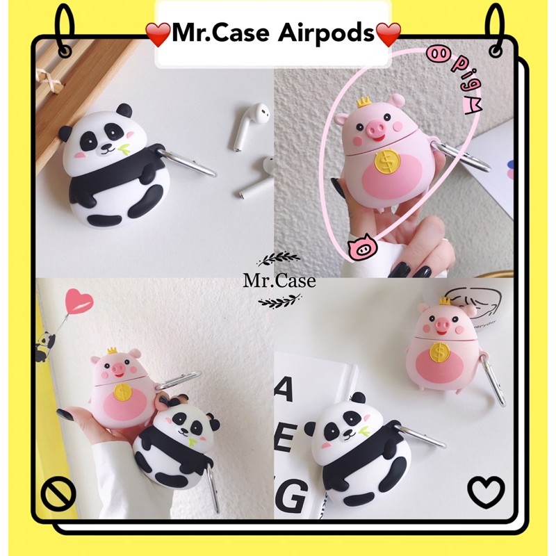 Case Airpods 1/2 Vỏ Ốp Đựng Tai Nghe Heo Vương Miệng/Gấu Panda