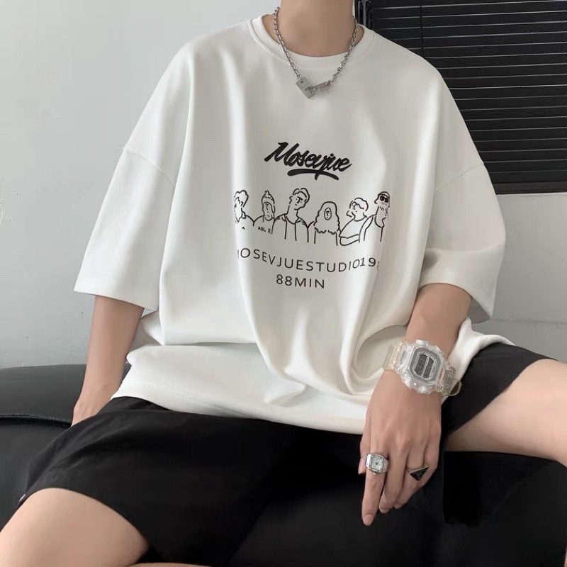 Áo phông nam nữ ,áo thun tay lỡ form rộng chất cotton in hình min88