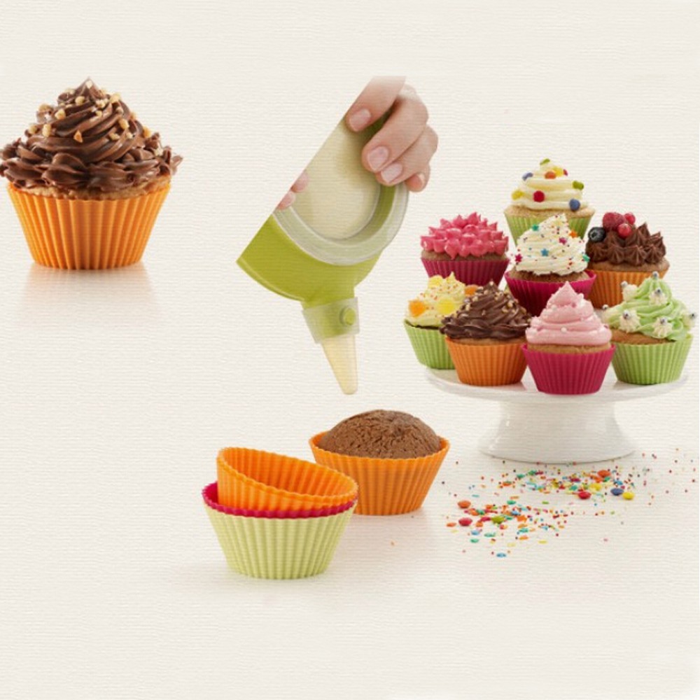 Daphne Cốc Silicon Làm Bánh Cupcake / Muffin Có Thể Tái Sử Dụng Diy