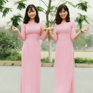 Áo dài trơn đính hạt