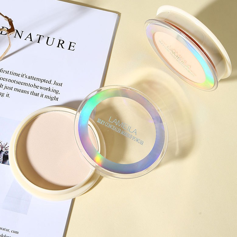 (Bán buôn sỉ) Phấn Nền Nén Lameila Ánh Vàng 5048 Kèm Bông Nội Địa Giá Sỉ