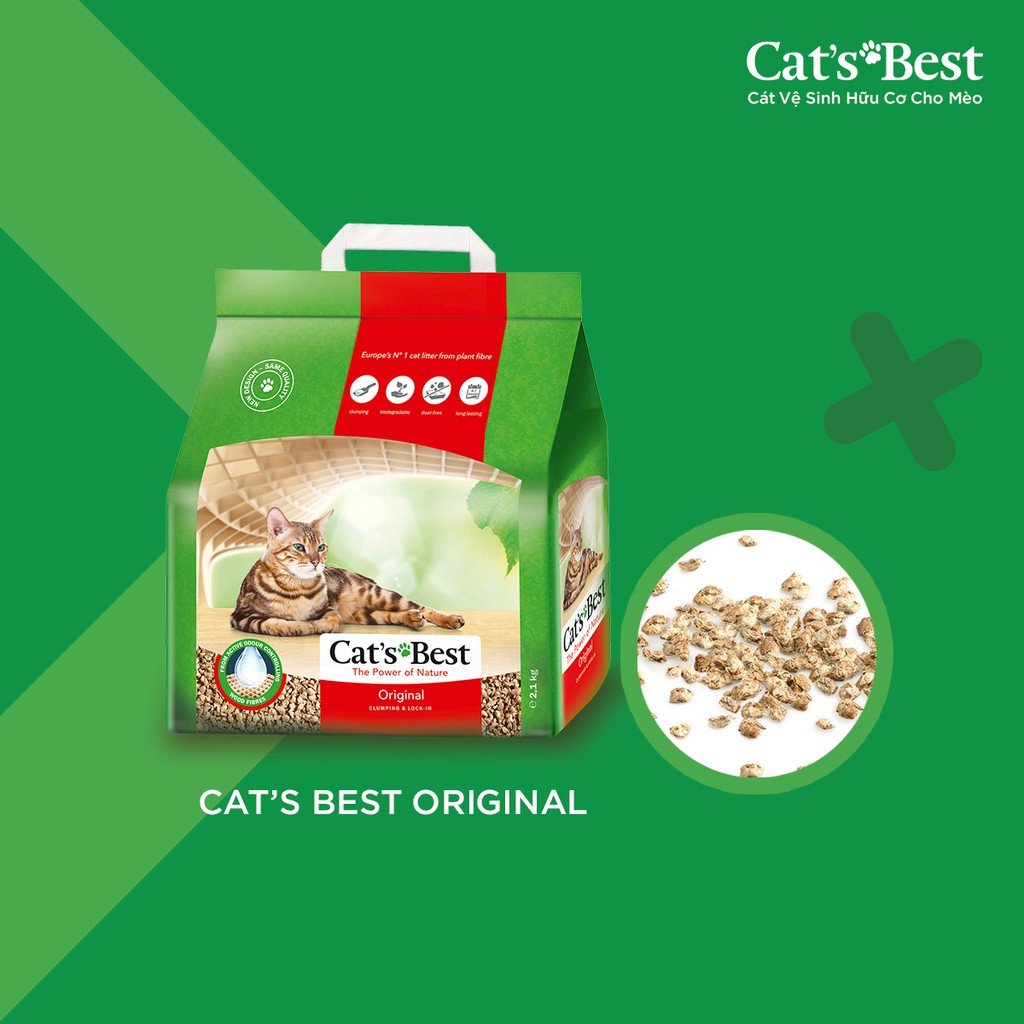 Cát hữu cơ cho mèo Cat's Best Original 13kg (Dung tích 30L)