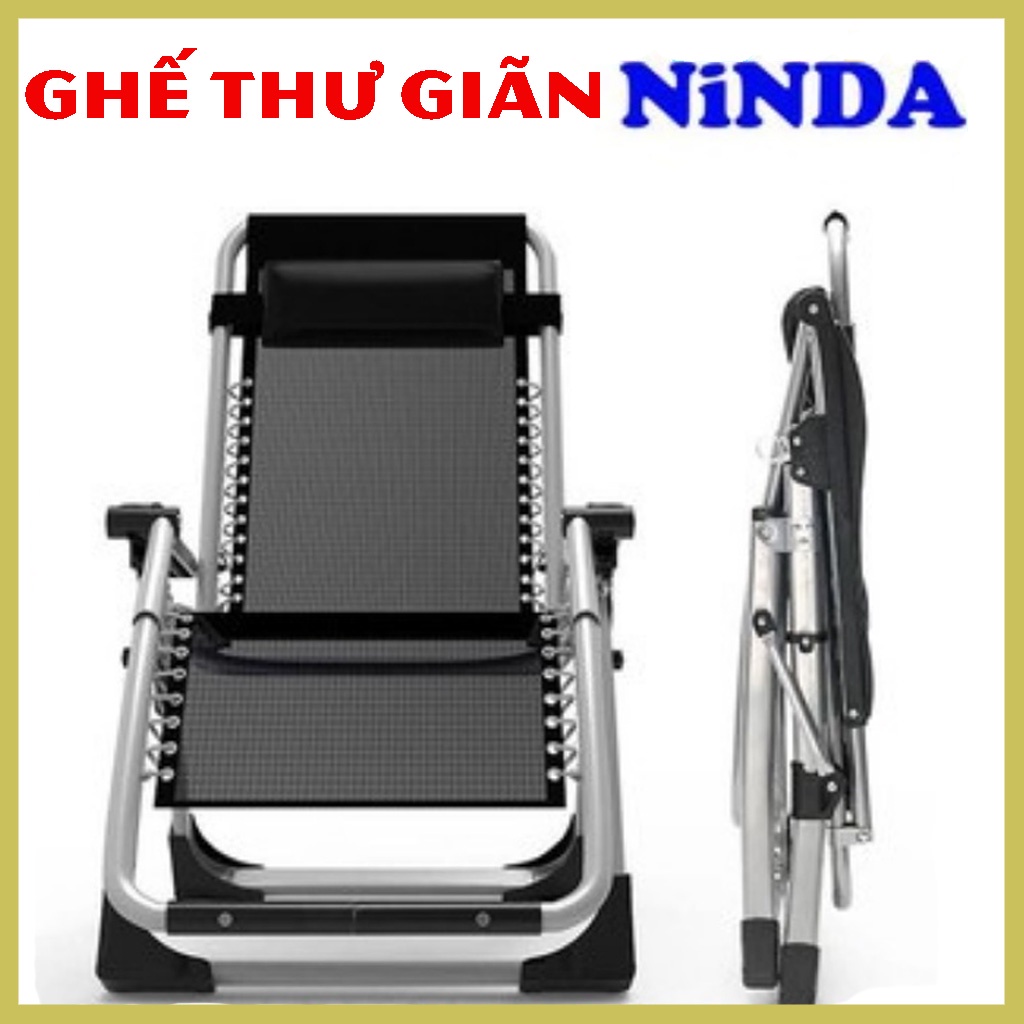 Ghế xếp thư giãn NiNDA G830 gấp gọn cao cấp, khung thép sơn tĩnh điện, khóa sắt siêu chắc chắn - Bảo Hành 12 Tháng