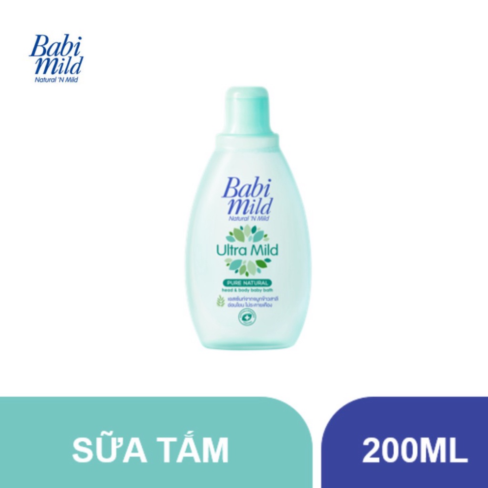 Sữa tắm trẻ em Babi Mild - Pure Natural chai 200ml