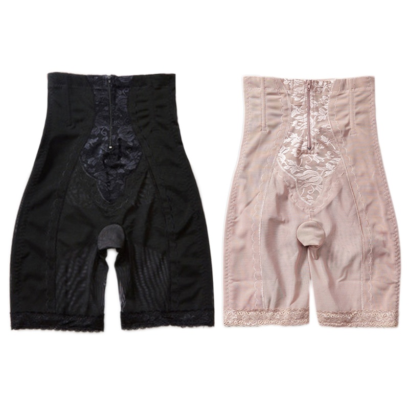 Quần Lót Định Hình Nâng Mông Lưng Cao Phối Ren Lưới Có Khóa Kéo Trước Dành Cho Nữ