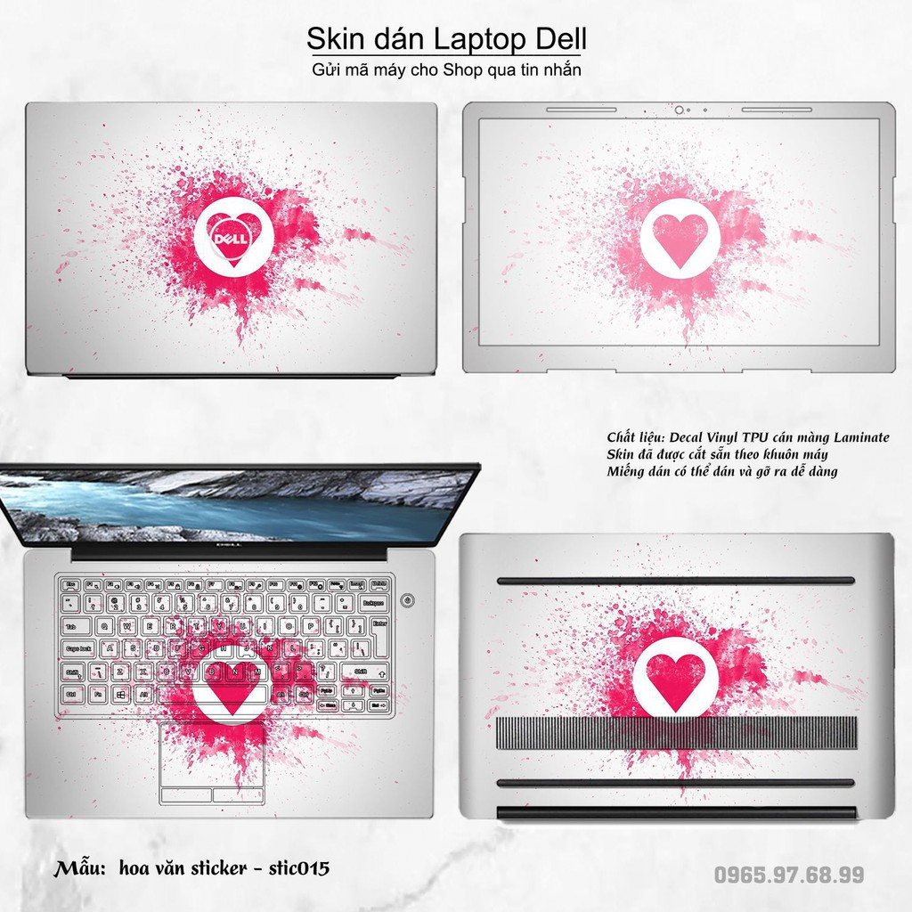 Skin dán Laptop Dell in hình Hoa văn sticker _nhiều mẫu 3 (inbox mã máy cho Shop)