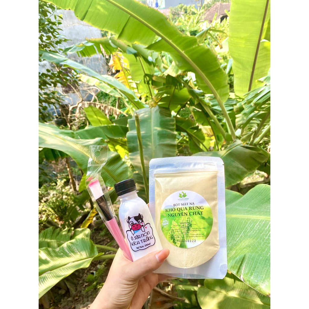 Bộ 3 Sản Phẩm: Bột Khổ Qua Nguyên Chất + Ủ Sữa Non Kích Trắng + Cọ Đắp Mặt Nạ Tăng Hiệu Quả Giảm Mụn Viêmmụn Ẩnđầu Đen