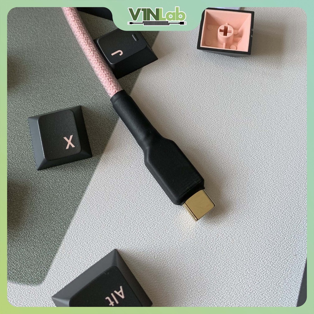 Dây cáp custom handmade Type-C cho bàn phím cơ / Coiled Custom cable type-C for mechanical keyboard