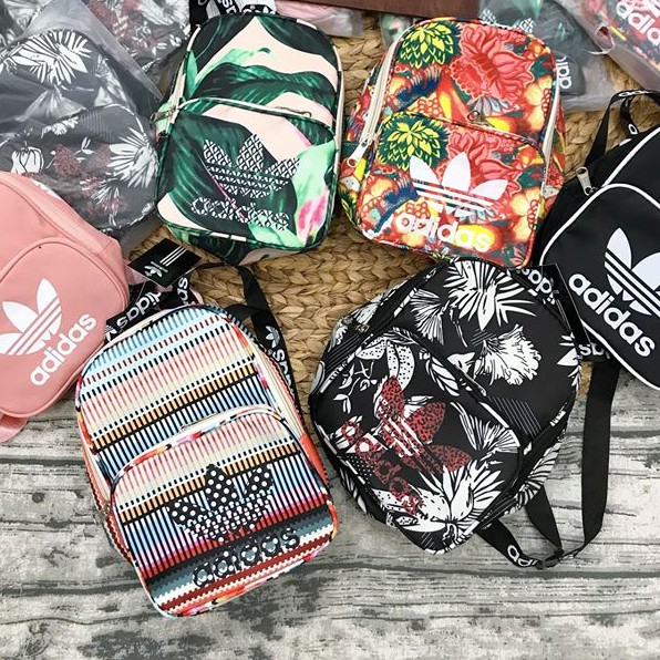 Balo mini ADIDAS xuất xịn vải dù in hoa văn hoạ tiết nhiều màu