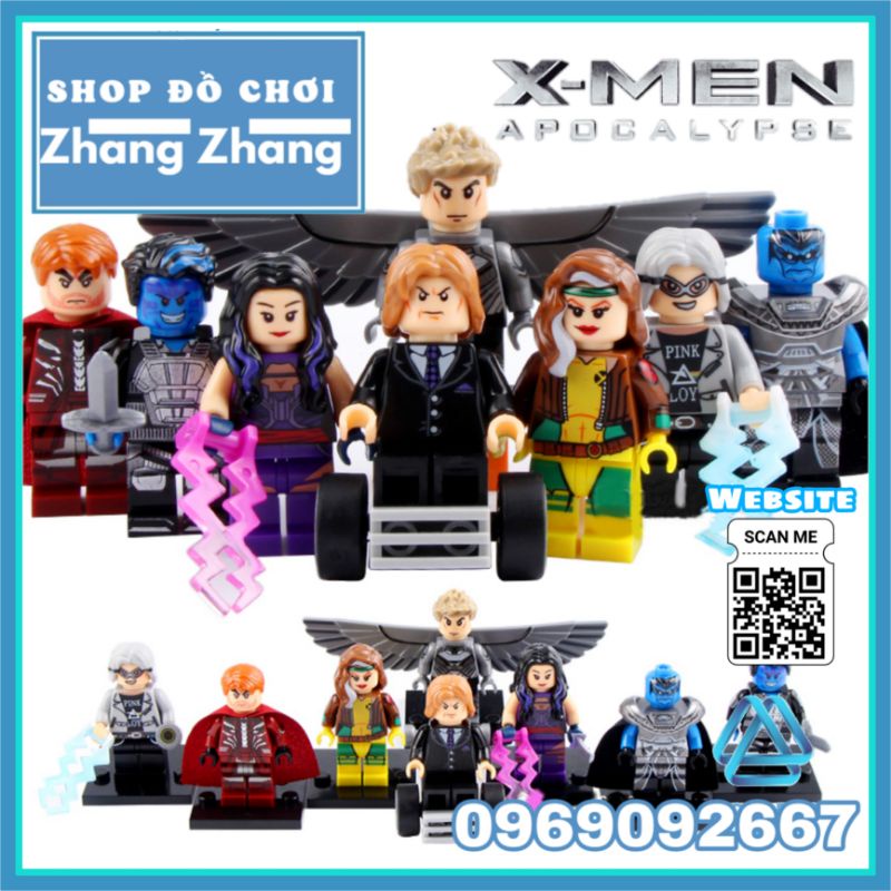 Đồ chơi Xếp hình X-men Apocalypse Magneto - Archangel Psylocke - ProfessorX - Quick Silver - Nightcrawler Xinh X0115